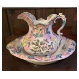 Vintage Victorian Ceramic Pitcher and Basin Wash Set
