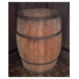 Large Vintage Wooden Barrel