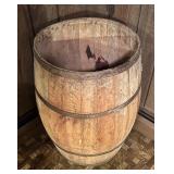 Large Vintage Wooden Barrel