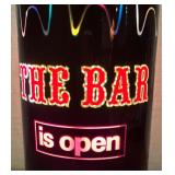 Vintage Cylindrical "The Bar is Open" Lamp