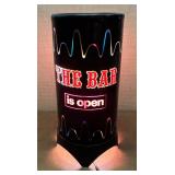 Vintage Cylindrical "The Bar is Open" Lamp