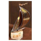 Vintage Sailboat Sculpture by John and Don DeMott