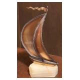 Vintage Sailboat Sculpture by John and Don DeMott