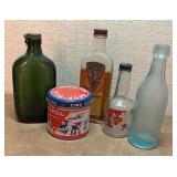Vintage Glass Bottles and Never-Dull Tin