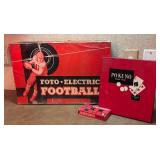 Variety of Vintage Games including Foto Electronic Football, Po Keno and Checkers