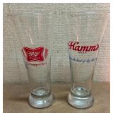 Miller High Life, Hamms, Schlitz and Pabst Blue Ribbon Glassware