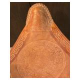 Embossed Leather Tripod Stool