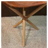 Embossed Leather Tripod Stool