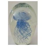 Art Glass Jelly Fish Paperweight