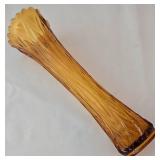 Tall Rich Amber Vintage Swung Glass Vase