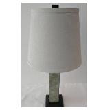 Stone & Wood Column Vase & Framed Tile Wall Art