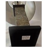 Stone & Wood Column Vase & Framed Tile Wall Art