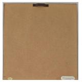 Stone & Wood Column Vase & Framed Tile Wall Art