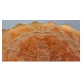 Vintage Dugan Double Stem Rose Pattern Carnival Glass Footed Bowl and Bowl