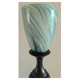 Lovely Art Glass Style Shaded Wooden Table Lamp