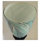 Lovely Art Glass Style Shaded Wooden Table Lamp