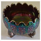 Vintage Fenton Carnival Glass Candy Dish Grapevine Pattern, Vintage Fenton Orange Tree Footed Bowl & More