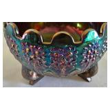 Vintage Fenton Carnival Glass Candy Dish Grapevine Pattern, Vintage Fenton Orange Tree Footed Bowl & More