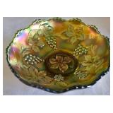 Vintage Fenton Carnival Glass Candy Dish Grapevine Pattern, Vintage Fenton Orange Tree Footed Bowl & More