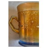 Vintage Fenton Carnival Glass Candy Dish Grapevine Pattern, Vintage Fenton Orange Tree Footed Bowl & More