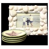 Fun Beach Decor including Frame with Shells, Coasters and More