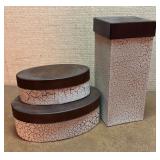 Three Decorative Boxes with Metal Tops
