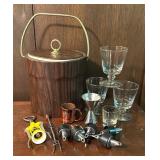 Vintage Ice Bucket, Stemware, Jiggers, Wine Opener, Bottle Stoppers and More!
