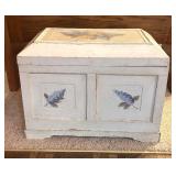 Vintage White Petite Trunk with Floral Accents