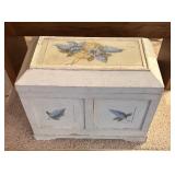 Vintage White Petite Trunk with Floral Accents