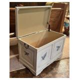 Vintage White Petite Trunk with Floral Accents