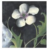 Pretty Vintage Original Painting on Metal Set in a Beautiful Frame