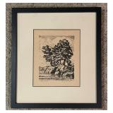 "Three Pines" Signed Print by Birger Sandzen