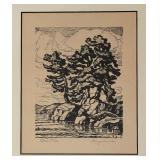 "Three Pines" Signed Print by Birger Sandzen