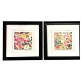 Summer Vibes / Pair of Floral Framed Wall Hangings