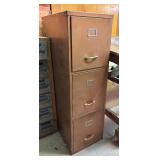Vintage Three Drawer Metal File Cabinet