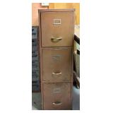 Vintage Three Drawer Metal File Cabinet
