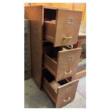 Vintage Three Drawer Metal File Cabinet