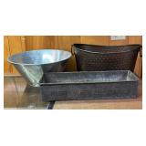 Three Decorative Metal Bins