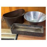 Three Decorative Metal Bins