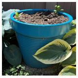 Trio of Turquoise Resin Planter Pots