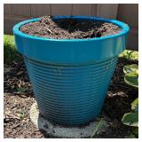 Trio of Turquoise Resin Planter Pots
