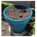 Trio of Turquoise Resin Planter Pots