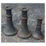 Three Vulcan Cast Iron Screw Jacks / House Jacks