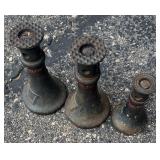 Three Vulcan Cast Iron Screw Jacks / House Jacks