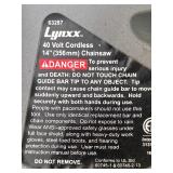 Lynx Chainsaw Model: 63287 with Two Batteries and Charger