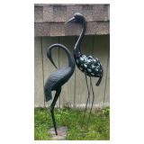 Sleek Black Crane Bird Yard Decor