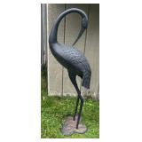 Sleek Black Crane Bird Yard Decor