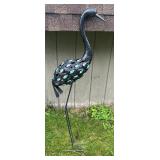 Sleek Black Crane Bird Yard Decor