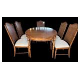 Vintage Dixie Tahiti Dining Table with Six Chairs
