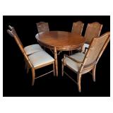 Vintage Dixie Tahiti Dining Table with Six Chairs